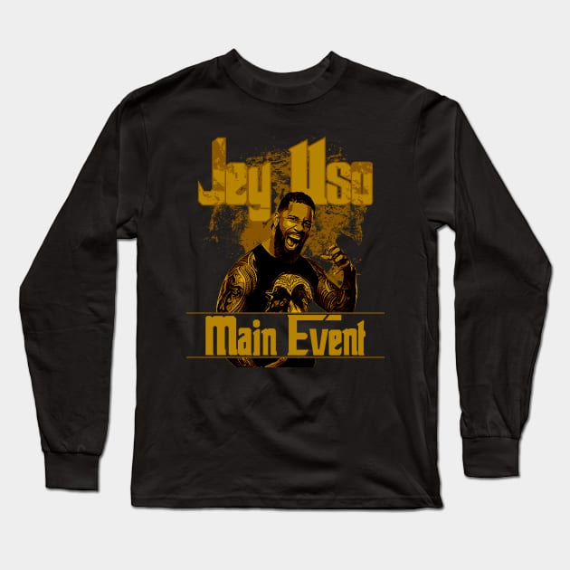 Jey Uso \ Main Event \ WWE \ Yellow Retro Long Sleeve T-Shirt by Nana On Here